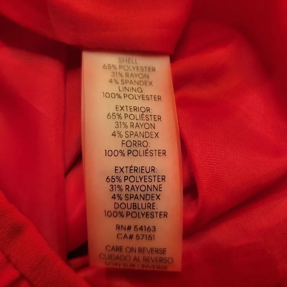 Calvin Klein Accordian Skirt Size 8 Red A-Line Midi Preppy‎ Holiday Career - Picture 12 of 13